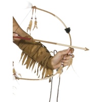 Arco e flechas indianos com penas - 65 cm