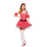 Disfarce de Minnie Mouse com bolinhas para mulher