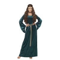 Fato de Donzela Medieval Verde para Mulher