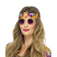 Óculos de hippie redondos em roxo