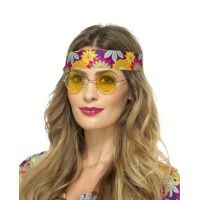 Óculos de hippie amarelo