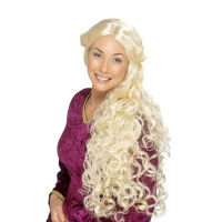 Peruca longa loira de princesa renascentista