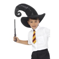Chapéu, gravata e varinha de estudante Harry infantil