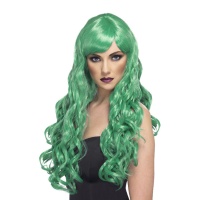 Peruca comprida de crina verde