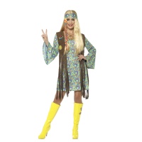 Fato hippie com colete para mulheres