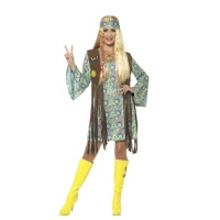 Fato de Hippie com colete para mulher
