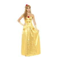 Fato de princesa dourada para mulher