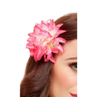 Flor havaiana cor-de-rosa e branca