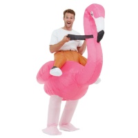 Disfarce de Flamingo insuflável para adulto