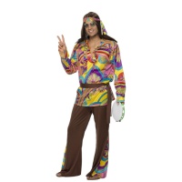 Fato hippie colorido para homem
