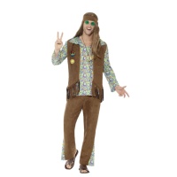 Fato hippie com flores multicoloridas para homens