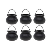 Mini baldes para panelas de bruxa 5 x 7 cm - 6 unidades