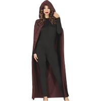 Capa castanha com capuz para adulto - 130 cm