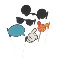 Kit para photo booth de Mickey - 5 unidades
