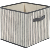 Cesto organizador 30 x 30 x 29 cm, listrado cinza
