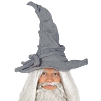 Chapéu de feiticeiro cinzento para adultos