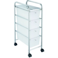 Carro de apoio 80,5 x 39 x 24 cm com 4 gavetas brancas