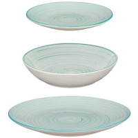 Serviço de jantar espiral azul - 12 peças