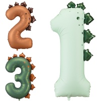 Balão de Número Dinossauro de 92 cm - PartyDeco - 1 unidade