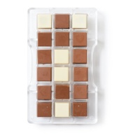 Molde quadrado de chocolate 20 x 12 cm - Decora - 18 cavidades