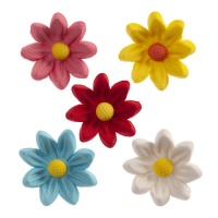 Bonecos de açúcar daisy multicoloridos 3 cm - Dekora - 77 unidades