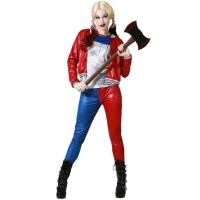 Fato Harley Maléfica Vermelho e Azul para mulher