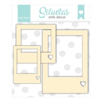 Polaroid heart chipboard - Artis decor - 3 pcs.