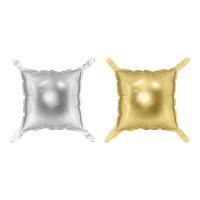 Balão para painel decorativo de 35 x 35 cm prateado e dourado - 4 unidades