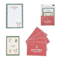 Cartas com envelopes para o Papai Noel de elfo com adesivos