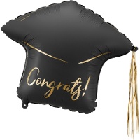 Balão de graduação preto de 53 x 44 cm