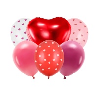 Be Mine Valentine Balloon Bouquet - Partydeco - 6 unidades