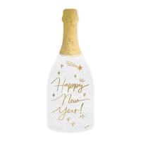 Guardanapos de garrafa Feliz Ano Novo 18,5 x 7,5 cm - 20 unid.