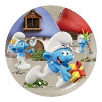 Pratos Smurfs divertidos 18 cm - 8 unidades