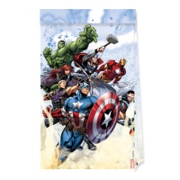 Sacos de papel dos Vingadores em ação 23,5 x 13 x 7 cm - 4 unid.