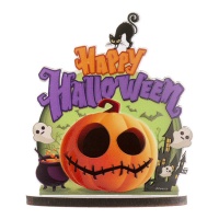 Topo de bolo Happy Halloween 5,5 x 12,5 cm - Dekora