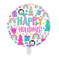 Balão redondo Happy Holidays 45 cm - Party love