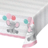 Toalha de mesa Elephant Baby Girl de 1,37 x 2,59 m