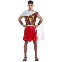 Traje de guerreiro romano vermelho para homens