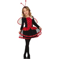Fato de joaninha preto e vermelho para rapariga