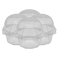 Cápsula de plástico para cupcakes com tampa 9 cm - 12 unidades