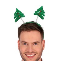 Fita para a cabeça em forma de árvore de Natal com lantejoulas