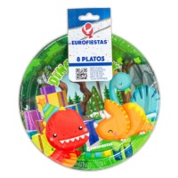 Pratos coleccionadores Dino Party 18 cm - 8 unid.