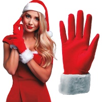 Luvas vermelhas e brancas de Natal