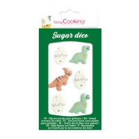 Figuras e ovos de dinossauro em açúcar - Scrapcooking - 6 unidades
