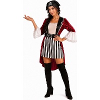Fato de pirata corsário inglês para mulher