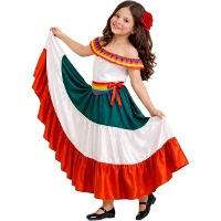 Fato de mariachi branco para rapariga