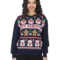 Camisola de Natal boneco de neve para mulher