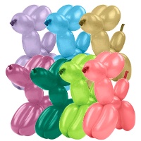 Balões de látex cromáticos moldáveis - 12 unidades