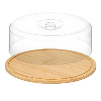 Queijeira redonda em bambu 28 x 9,2 cm
