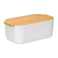 Pãozeira de 33 x 18,5 x 12 cm com tampa de bambu - 1 unidade
